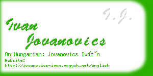 ivan jovanovics business card